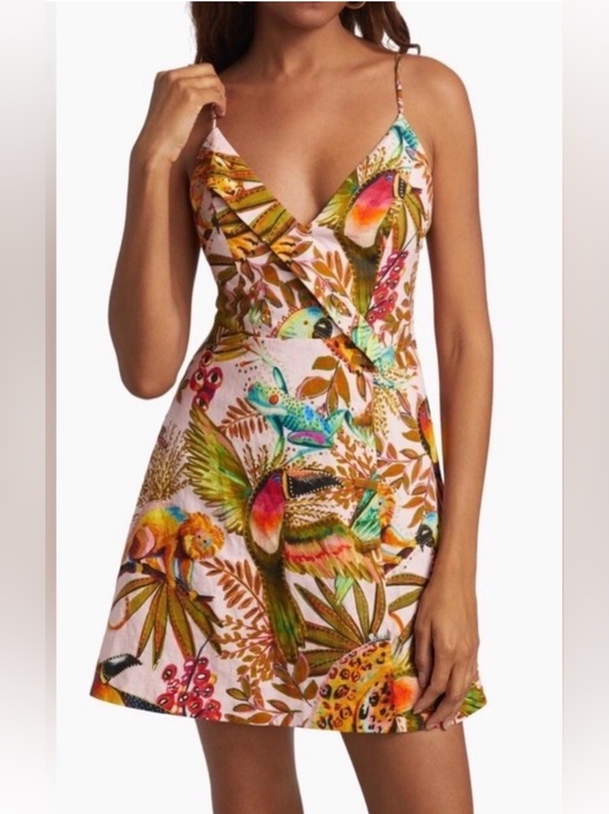 FARM Rio Dresses & Skirts - NWOT Farm Rio Tropical Bird Print Wrap Dress - Multicolor “Into the Jungle” Sz S